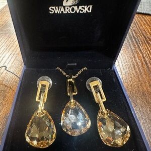 Swarovski Gold-Tone Crystal Earrings